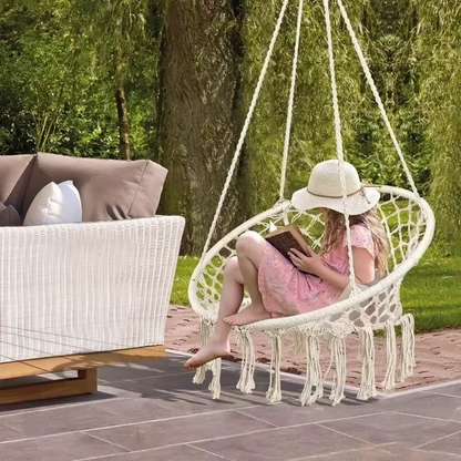 Scaun leagan suspendat rotund pentru casa si gradina - capac