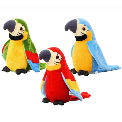 Papagal Interactiv de Pluș 20cm - Repetă Sunete, Muzică