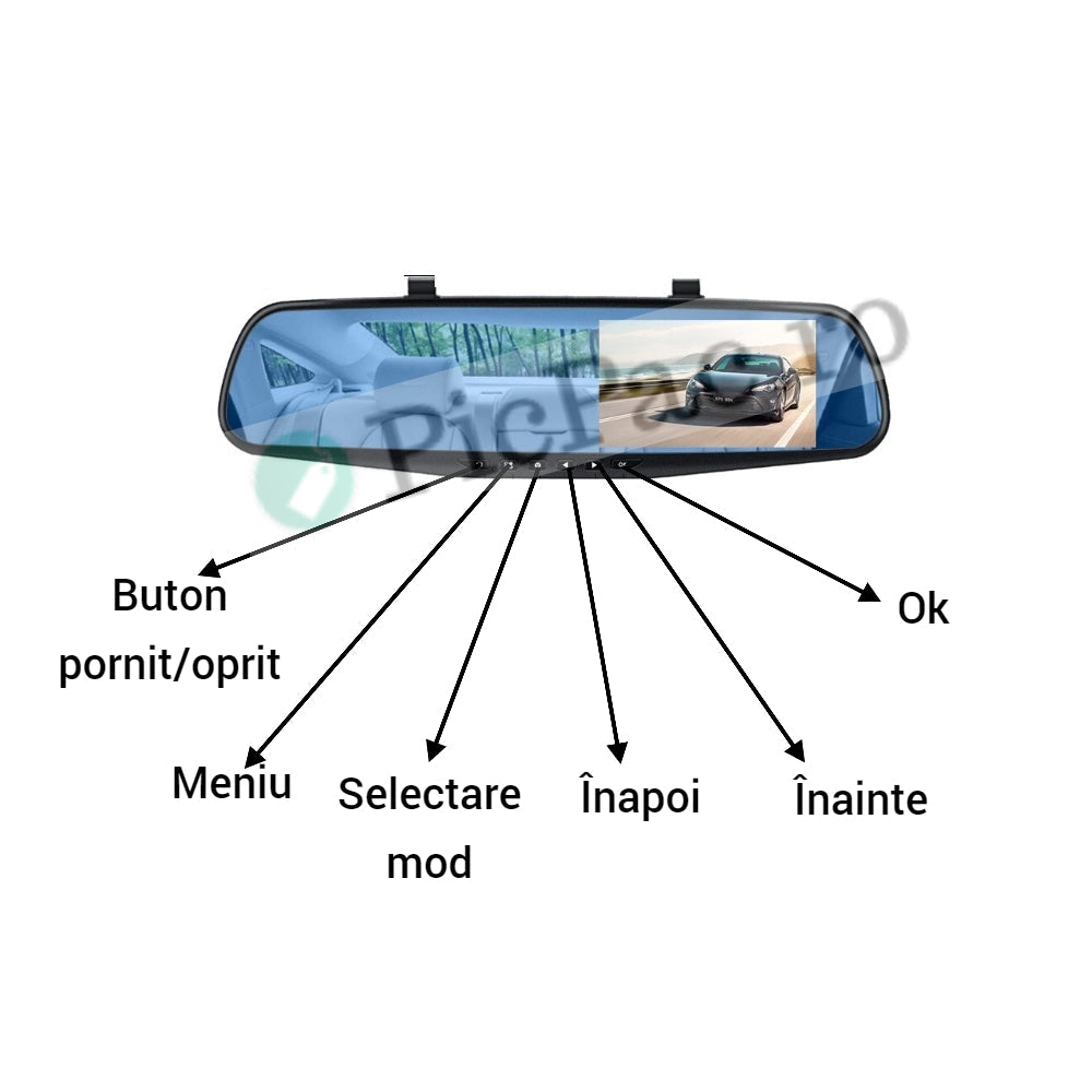 Oglinda Retrovizoare cu Camera Video Full HD 1080p - DVR Aut