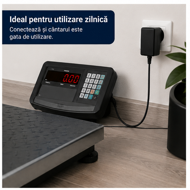 Incarcator pentru cantare 350 kg cu platan metalic , negru
