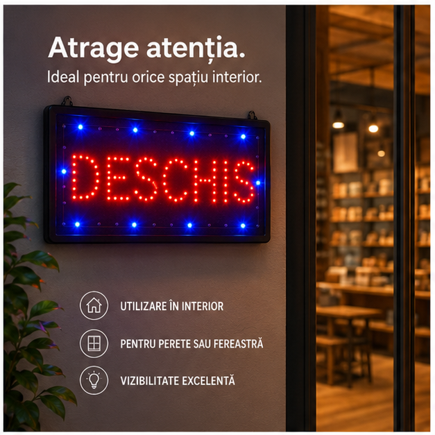 Reclama Led,interior,deschis,50x25cm