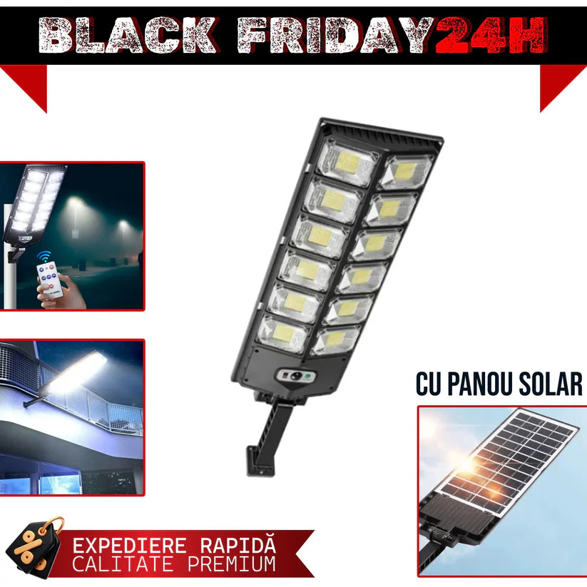 PACHET 1 + 1 !  Lampa solară stradală 3000W