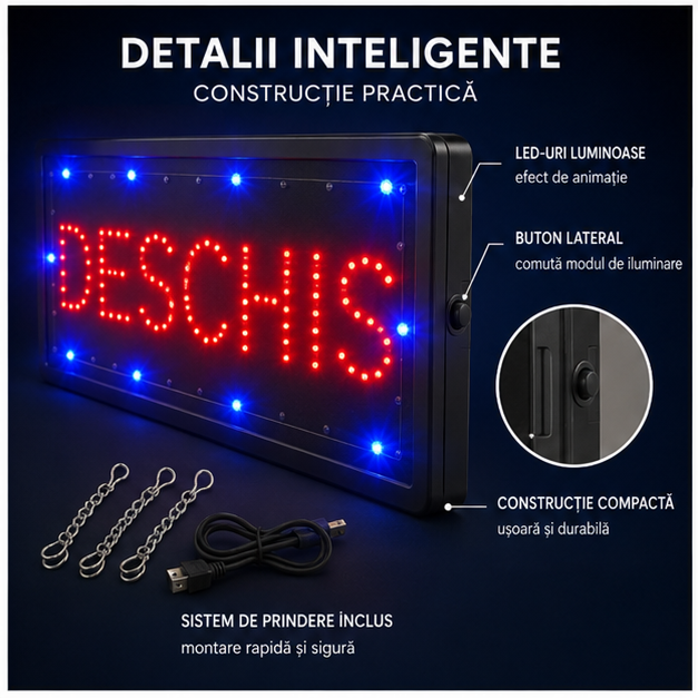 Reclama Led,interior,deschis,50x25cm