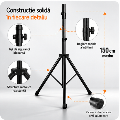 Suport metal tip trepied pentru boxe , greutate maxima 30 KG , extensie 1.5 Metri