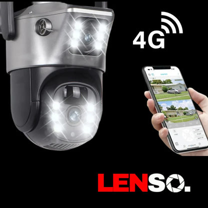 Pachet x 4 Camera Supraveghere LENSO 4G Dubla + 4 CARDURI 64GB + 4 CARDURI 128GB + 4 CARTELE YOXO