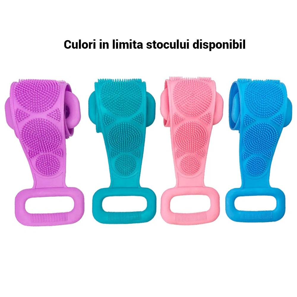 Perie Exfolianta Dubla din Silicon pentru Corp si Spate - Ma