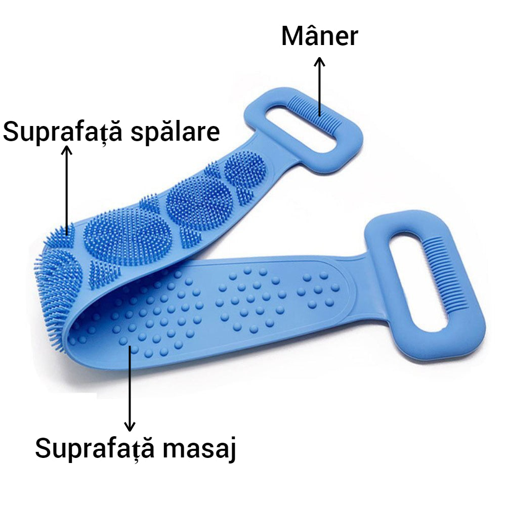 Perie Exfolianta Dubla din Silicon pentru Corp si Spate - Ma