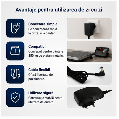 Incarcator pentru cantare 350 kg cu platan metalic , negru