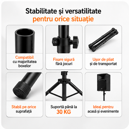 Suport metal tip trepied pentru boxe , greutate maxima 30 KG , extensie 1.5 Metri