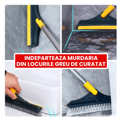 Mătura 2 în 1 cu Racleta și Cap Rotativ Detasabil