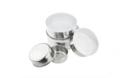 Set 5 Caserole Metalice cu Capac Transparent - Depozitare Al