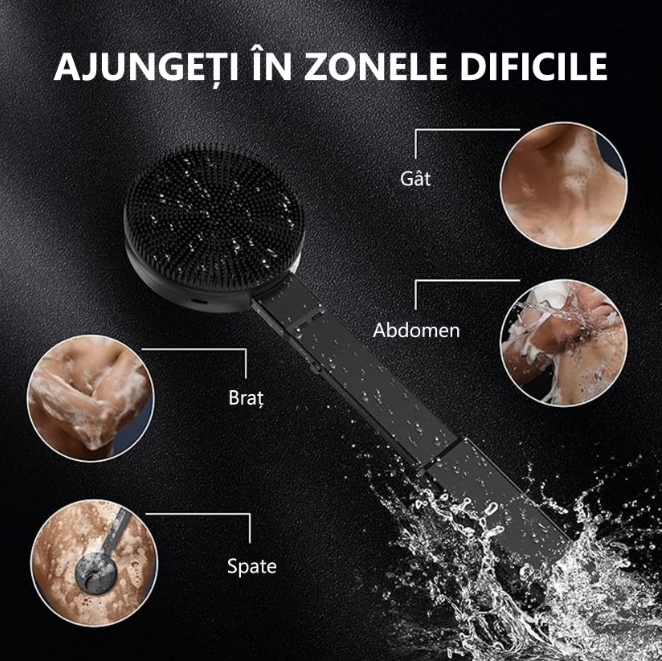 Perie Electrică de Baie 2 în 1 cu Extensie și 4 Setări