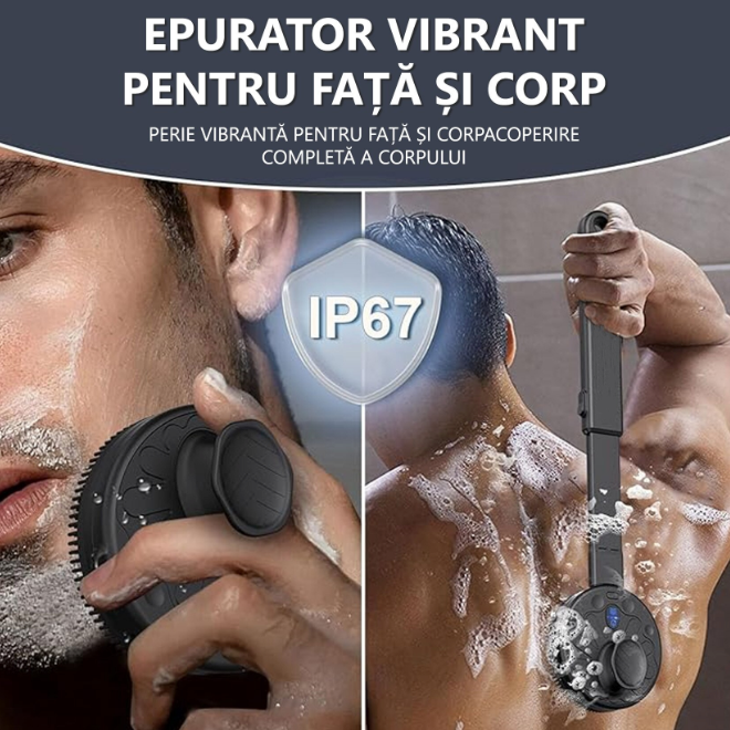 Perie Electrică de Baie 2 în 1 cu Extensie și 4 Setări