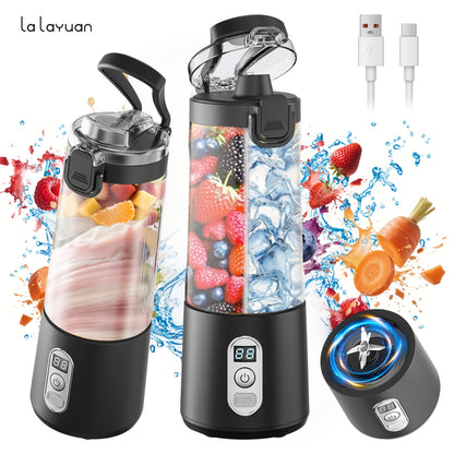 Storcator de fructe portabil, multifunctional, zdrobire rapida, baterie de 1500mAh, pentru interior cana de suc cu dubla utilizare, incarcare USB, capacitate 600ml