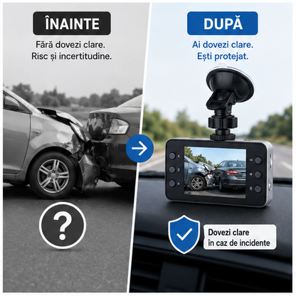 Camera Auto DVR HD 720p cu Display 2.4 inch - Filmare Excelenta Zi si Noapte