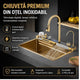 Chiuveta Bucatarie Multifunctionala cu LED, Inox, Auriu