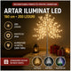 Copac Decorativ Iluminat cu 200 LED-uri, 180 cm Inaltima, Lumina Calda