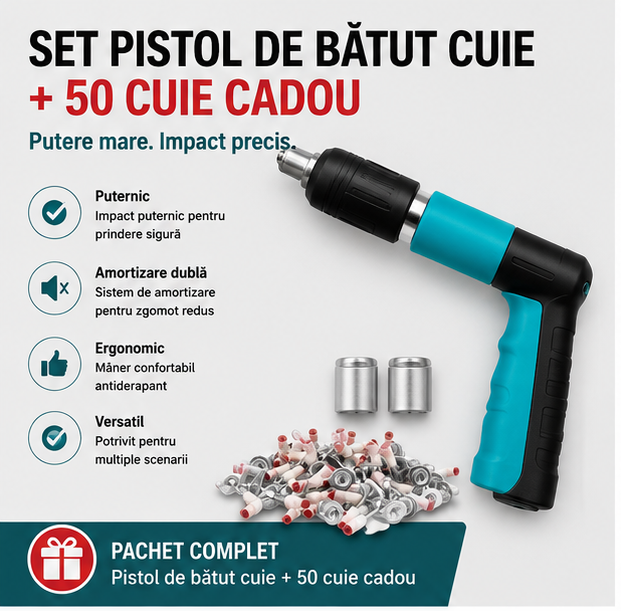 Set pistol + 50 cuie