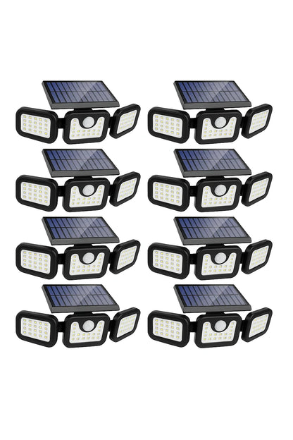 Set 10 X PROIECTOR TRIPLU  cu incarcare Solara Senzor de Miscare Prindere pe Perete