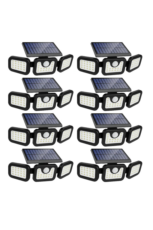 Set 10 X PROIECTOR TRIPLU  cu incarcare Solara Senzor de Miscare Prindere pe Perete