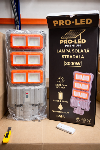 Lampă Solară Stradală PREMIUM LED 3000W – IP66, Super Puternică