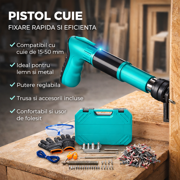Pistol manual pentru fixarea cuielor + 100 CUIE CADOU