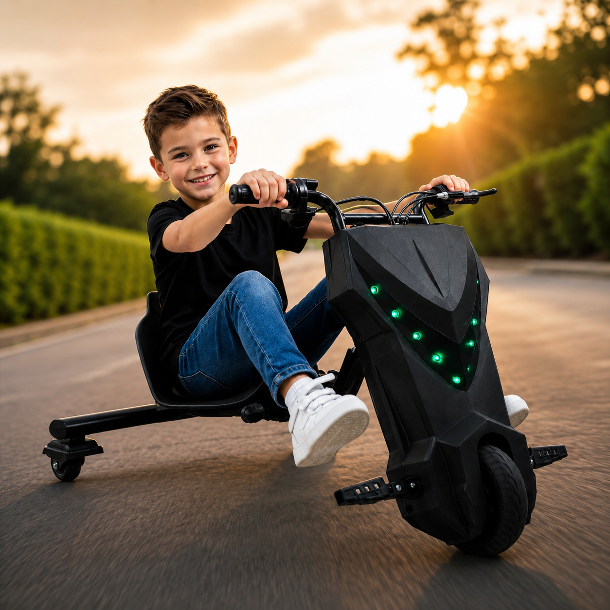 Trotinetă electrică PREMIUM DRIFT, Rezistenta 130kg, Tricicletă, motor 250W-36V, boxe bluetooth, 3 viteze