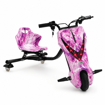 Trotinetă electrică PREMIUM DRIFT, Rezistenta 130kg, Tricicletă, motor 250W-36V, boxe bluetooth, 3 viteze