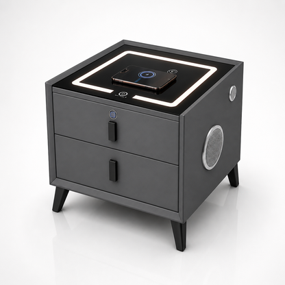 Noptiera Smart Multifunctionala cu Amprenta, LED, Bluetooth