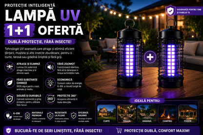 SET 1+1 LAMPA UV ANTI INSECTE