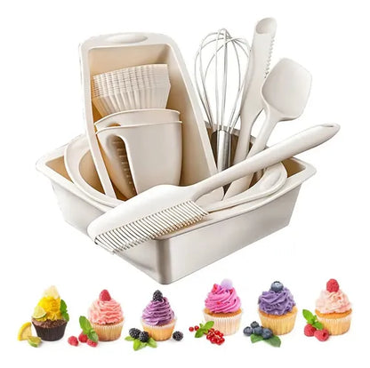 Set copt silicon profesional 22 piese, tavi si ustensile non stick, rezistent -40 grade C, 230 grade C