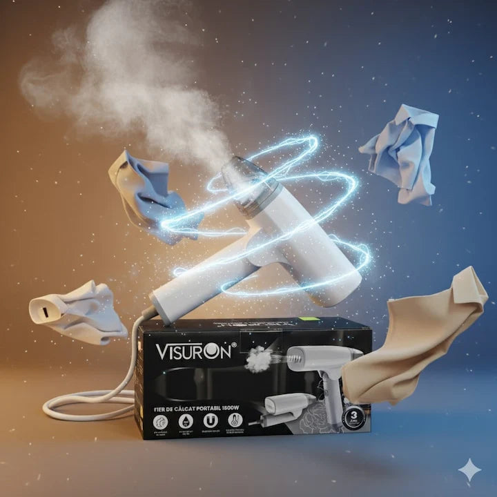 Fier de Călcat Vertical Portabil VISURON 1500W cu Rezervor Detașabil