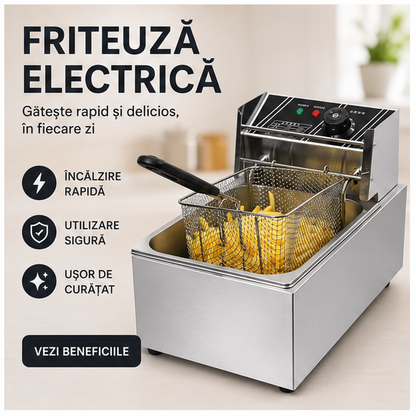 Friteuza Electrica 2500w, 6.5l, 29x46x31 cm