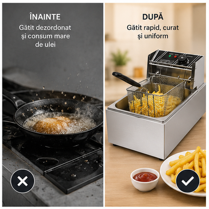 Friteuza Electrica 2500w, 6.5l, 29x46x31 cm