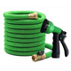 Furtun de gradina, flexibil si extensibil, cap de prindere, 7,5-37 m, verde