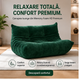 Canapea Lounge din Memory Foam HD Premium 130 x 100 x 70 cm, verde