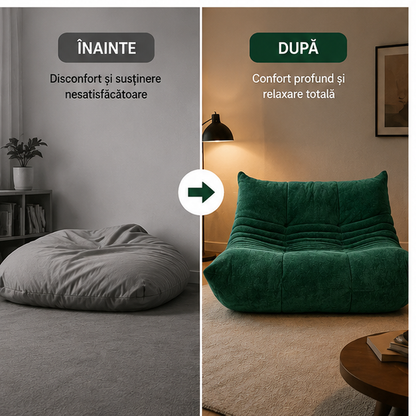 Canapea Lounge din Memory Foam HD Premium 130 x 100 x 70 cm, verde