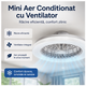 Mini Aer Condiționat cu Ventilator – Răcire Eficientă 75W, Design Compact și Modern