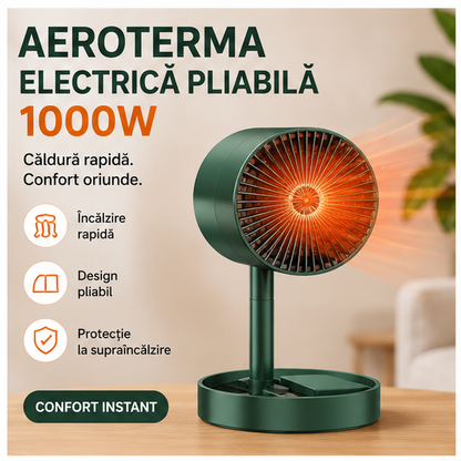 Aeroterma Electrica Pliabila 1000W, 2 Niveluri de Caldura