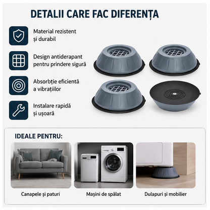 Set 4 Tampoane Anti-Vibrații pentru Mașina de Spălat