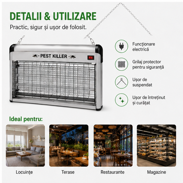 Aparat Antitantari 40W - Anti Insecte Zburatoare Interior/Exterior