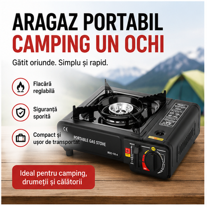 Aragaz Portabil Camping Un Ochi - Compact și Ușor de Transportat