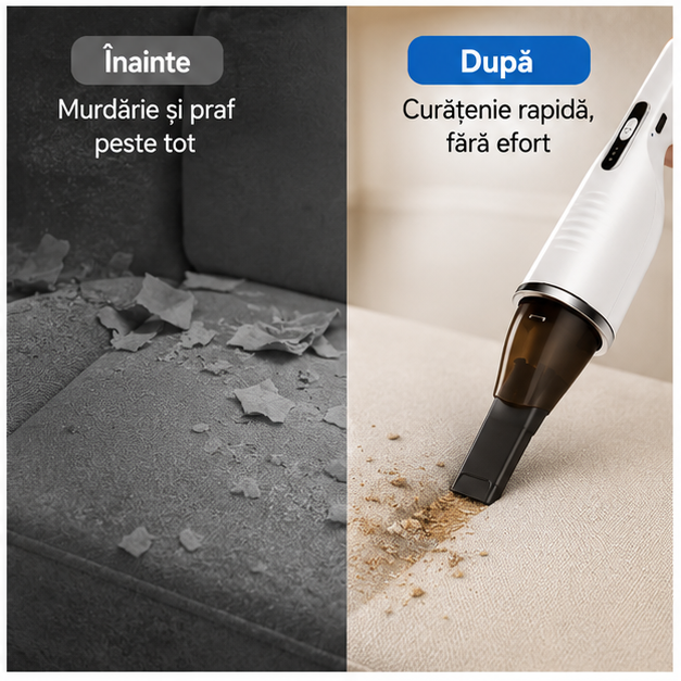 Aspirator de Mână 2 în 1 cu Fir – Portabil, Puternic și Ușor de Utilizat