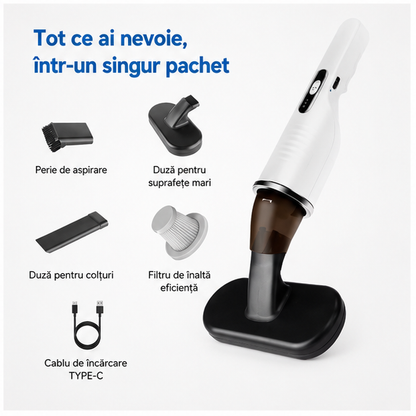 Aspirator de Mână 2 în 1 cu Fir – Portabil, Puternic și Ușor de Utilizat