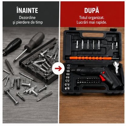 Mini Autofiletanta cu Trusa si 46 Accesorii - Set Complet