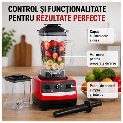Blender 2 in 1, 2000W, Lame Oțel Inoxidabil, 2L, Priză EU