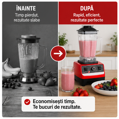 Blender 2 in 1, 2000W, Lame Oțel Inoxidabil, 2L, Priză EU