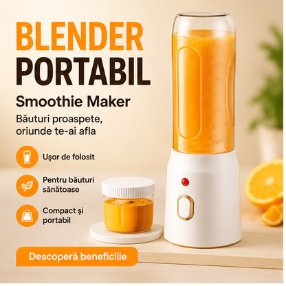 Set Blender Portabil - Smoothie Maker 26 RON