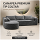 Canapea Tip Coltar, MEMORY FOAM, SUPER TRENDS, 3 Perne Mari si 2 Perne Mici, Gri, 275x175x70 cm