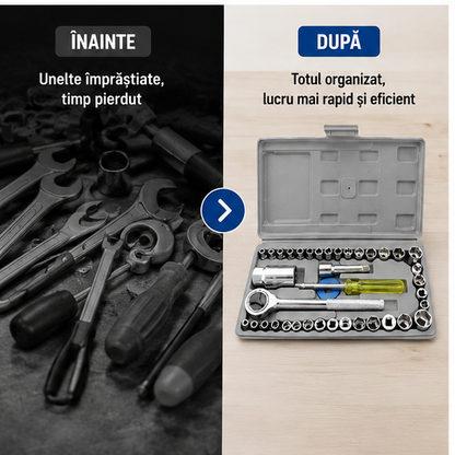 Trusa Chei Tubulare Set 40 Piese - Profesional